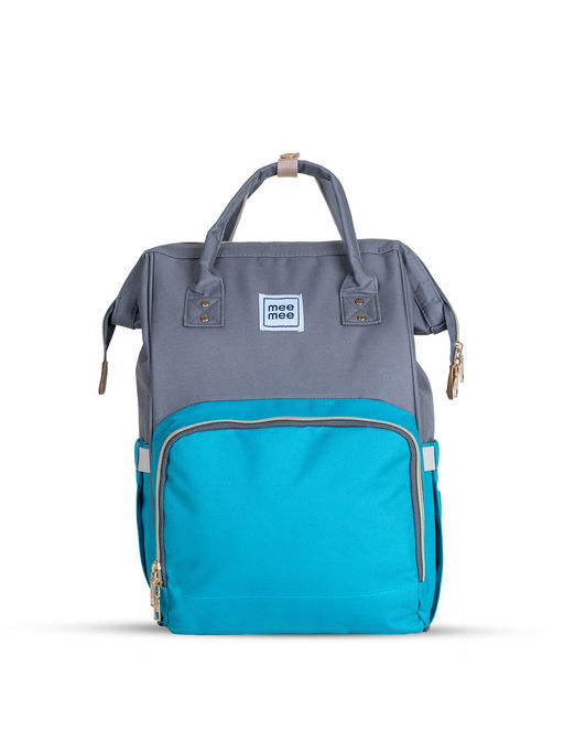 Mee Mee Blue Grace 20L Diaper Bag with 14 Pockets & Insulated Holders (0-6 Months)