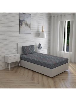 Layers - Bologna 100% Cotton 146 Tc Single Bedsheet - Grey (Set of 2)