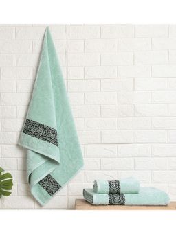 SPACES - Aurum Pure Cotton Towel Combo-Seafoam Blue (M)