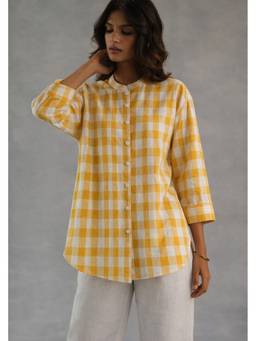 VAJOONI JAIPUR - Yellow Harvest Hue Sunlit Cotton Shirt