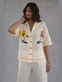 VAJOONI JAIPUR - Bloomline Ivory Shirt