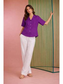 VAJOONI JAIPUR - Purple Royal Plum Related Shirt