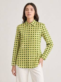 VAJOONI JAIPUR - Green Zesty Lime Structured Shirt