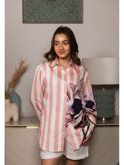 Beyond Tara - Pink Amalfi Floral Printed Striped Shirt