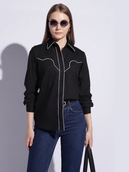 Maba India - Midnight Contrast Western Shirt