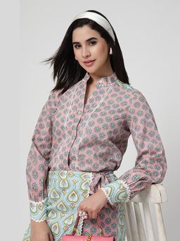 PERINI - Pink Chai Chinese Collar Shirt