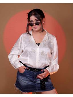 Payal Dawar - Satin Off White Shirt