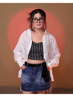 Payal Dawar - Crush Cotton Off White Shirt