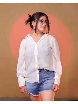 Payal Dawar - Crushed Cotton Off White Shirt