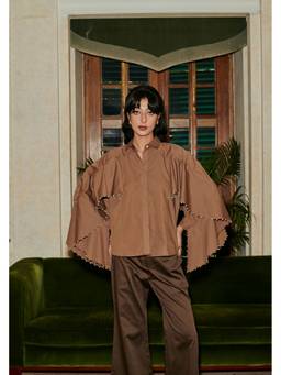 Why Look West - Brown Cowgirl Shirt