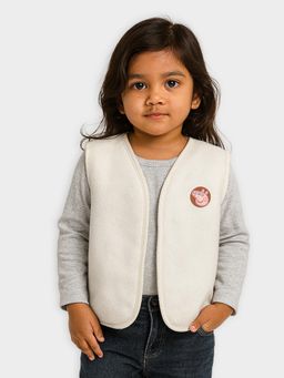 Mi Arcus - Cream Peppa Pig Patch Work Design Sleeveless Jacket (12-18 Months)