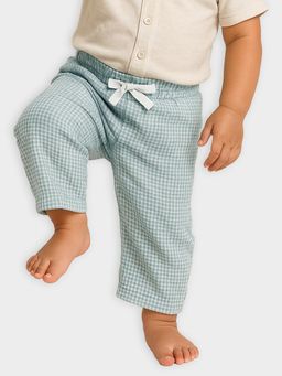 Mi Arcus - Green Check Printed Pyjama For Boys
