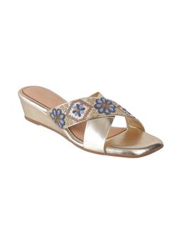 Catwalk - Women COURT TRIMS and STUDS Wedges Heels - Gold