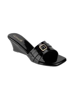 Catwalk - Women T-STRAP Solids Wedges Heels - Black