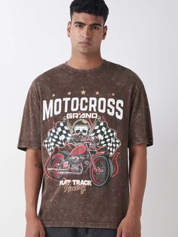 Bewakoof - Men's Brown Graphic T-Shirt