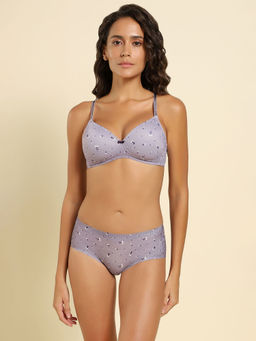 Van Heusen Woman Lingerie and Athleisure - Plush Back No Slip Strap & Wireless T-Shirt Bra Cotton ball Flora AOP