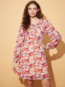 Carlton London - Women Casual Multi-Color Above Knee Floral Dress
