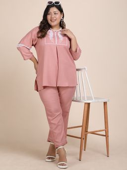 Bani Women - Women Pink Embroidered Co-Ord (Set of 2)