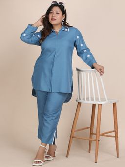 Bani Women - Women Blue Embroidered Co-Ord (Set of 2)
