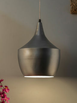 Homesake - Silver Metal Pendant Pear Hanging Light