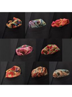The Tie Hub - Polyester Pocket Square for Men (Pack of 8)