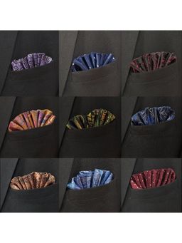 The Tie Hub - Microfiber Pocket Square for Men (Pack of 9)