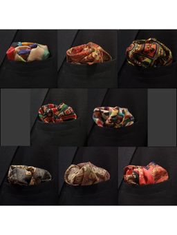 The Tie Hub - Polyester Pocket Square for Men (Pack of 8)