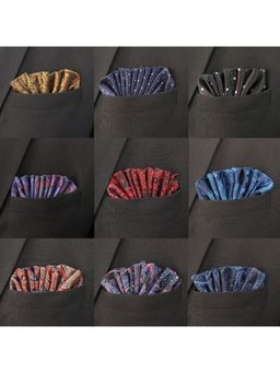 The Tie Hub - Microfiber Pocket Square for Men (Pack of 9)