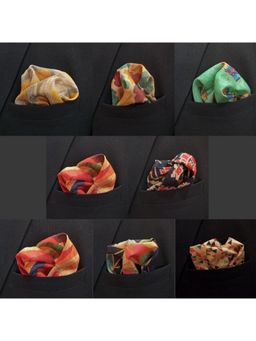 The Tie Hub - Polyester Pocket Square for Men (Pack of 7)