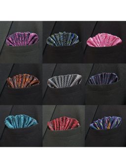 The Tie Hub - Microfiber Pocket Square for Men (Pack of 9)