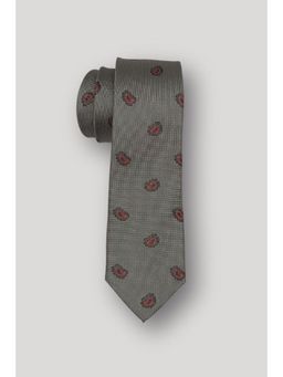 The Tie Hub - Classic Grey Paisley Silk Neck Tie