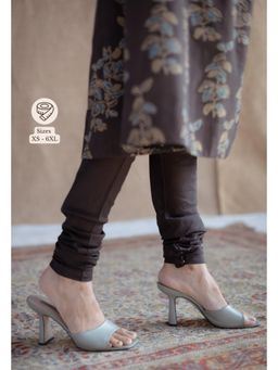 The Indian Ethnic Co. - Brown Solid Slub Cotton Churidar