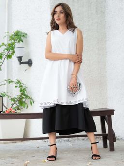 October - Ink & Ivory Handpainted Layered Cotton Dress