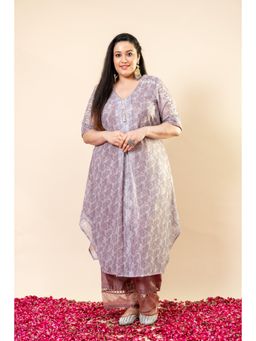 Mamicha - Salmon Pink Indo Western Kurta with Palazzo