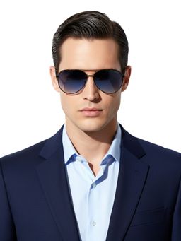 HASHTAG EYEWEAR - Unisex Aviator Polarized Blue Sunglass-Sght54-04-C2 (54)