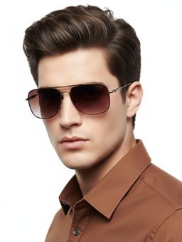 HASHTAG EYEWEAR - Purple UV Protection Square Full Rim Casual Unisex Sunglass - SGHT54-01-C4 (45)