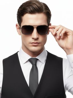 HASHTAG EYEWEAR - Grey UV Protection Aviator Full Rim Casual Unisex Sunglass - SGHT54-02-C1 (47)