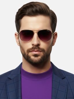 HASHTAG EYEWEAR - Unisex Full Rim Polarized & 100 UV Protected Aviator Blue Lens Sunglasses (59)