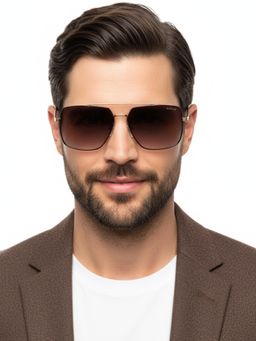 HASHTAG EYEWEAR - Unisex Full Rim Polarized & 100 UV Protected Navigator Brown Lens Sunglasses (59)