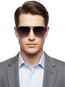 HASHTAG EYEWEAR - Unisex Full Rim Polarized & 100 UV Protected Irregular Grey Lens Sunglasses (58)