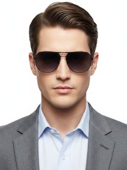 HASHTAG EYEWEAR - Unisex Full Rim Polarized & 100 UV Protected Navigator Grey Lens Sunglasses (57)