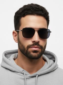 HASHTAG EYEWEAR - Unisex Full Rim Polarized & 100 UV Protected Navigator Grey Lens Sunglasses (59)