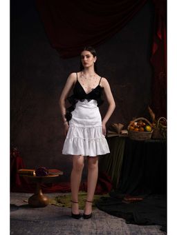 TheRealB - Tiered Lace & Satin A-Line Dress