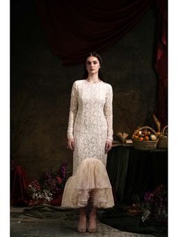 TheRealB - Vintage-Inspired Lace High-Low Maxi Dress