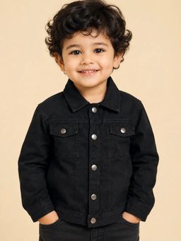 Bloom Up - Unisex Black Classic Denim Jacket
