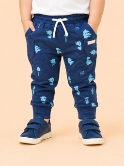 Bloom Up - Boys Navy Blue Space Printed Joggers