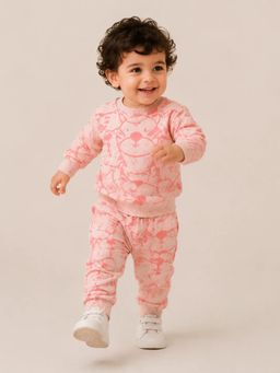Bloom Up - Girls Peach Printed Co-Ord Set