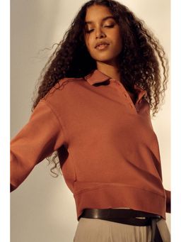 H&M - Women Red Loose-fit polo T-shirt