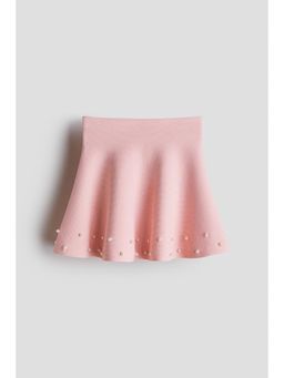 H&M - Girls Pink Bead-detail fine-knit skirt