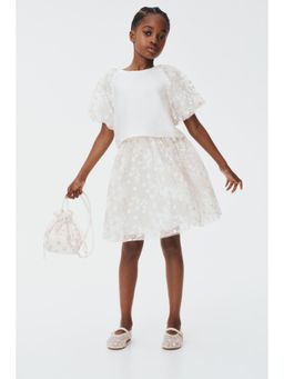 H&M - Girls White Puff-sleeved blouse